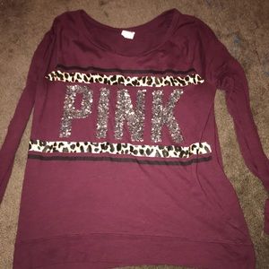 VS PINK - Sequined long sleeved Tee